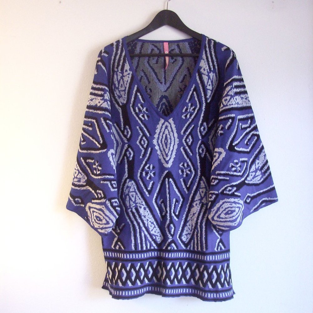 ANTHROPOLOGIE Tracy Reese Blue Sweater Tunic SZ…